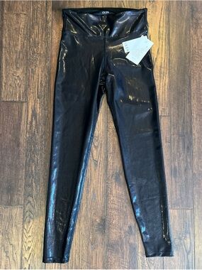 OLEN Shiny Black High-Waist Leggings Women’s Size S (4-6)